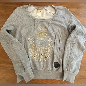 Galliano Light Gray Embellished Sweater